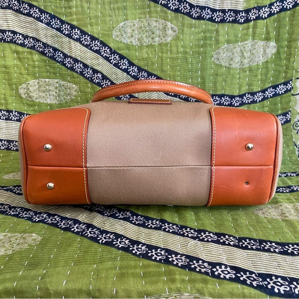 Dooney & Bourke Tan Taylor Shopper Canvas & Leather Large Satchel Tote Bag - Picture 8 of 15